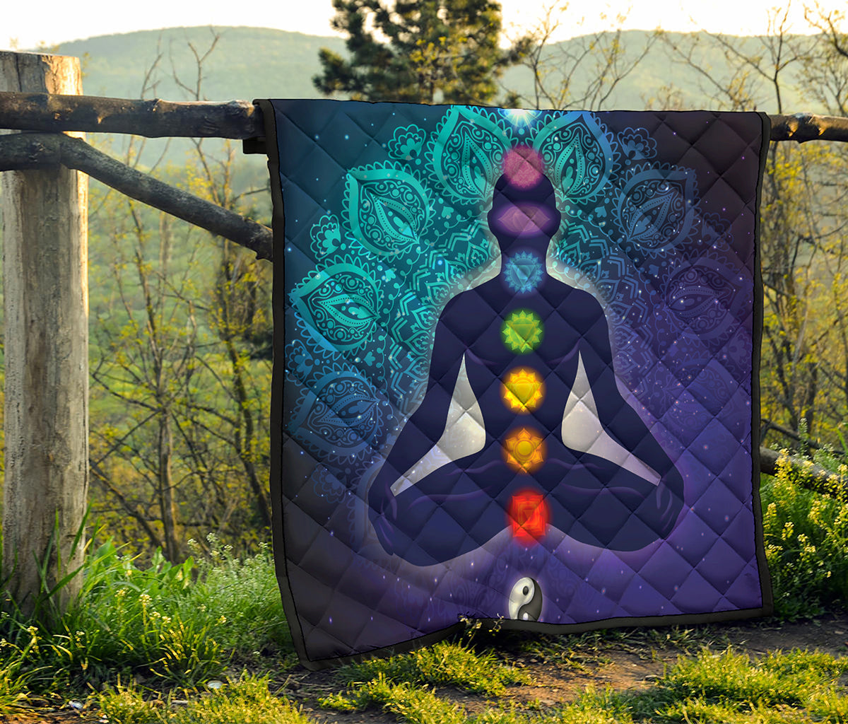 Nine Chakras Aura Print Quilt