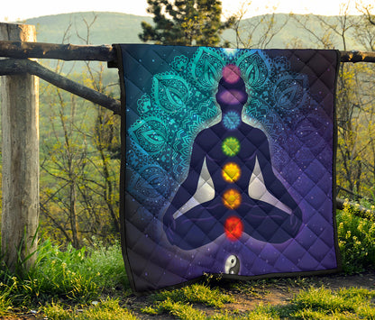 Nine Chakras Aura Print Quilt