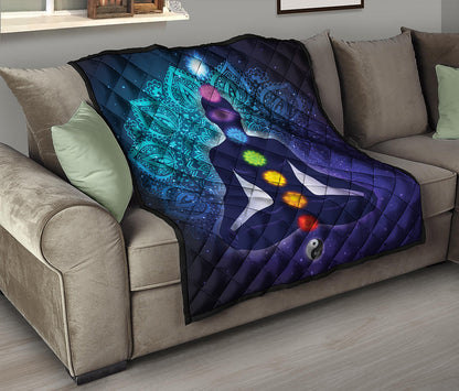 Nine Chakras Aura Print Quilt