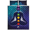 Nine Chakras Aura Print Quilt Bed Set
