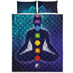 Nine Chakras Aura Print Quilt Bed Set
