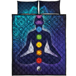 Nine Chakras Aura Print Quilt Bed Set