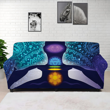 Nine Chakras Aura Print Sofa Cover