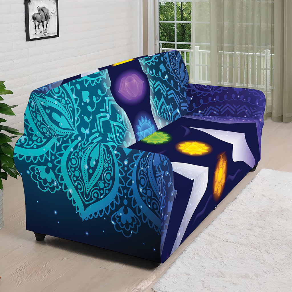 Nine Chakras Aura Print Sofa Cover