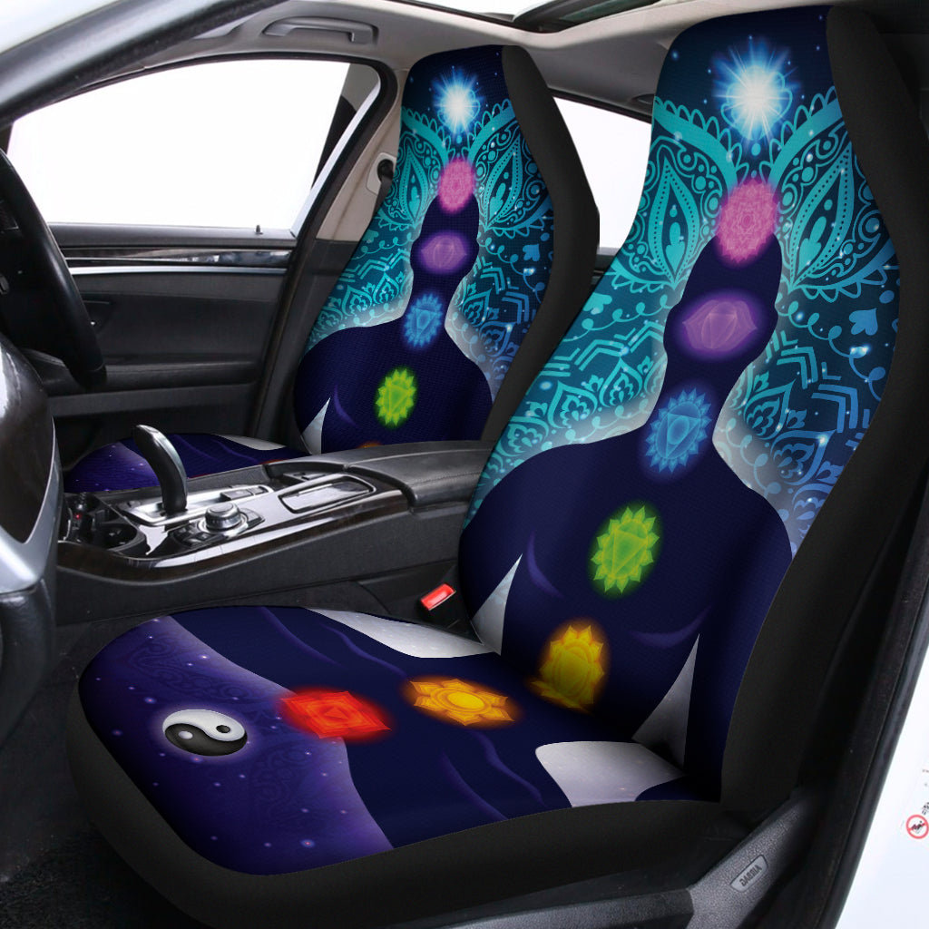 Nine Chakras Aura Print Universal Fit Car Seat Covers