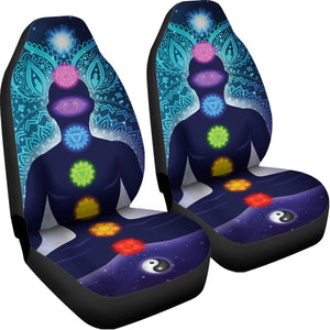 Nine Chakras Aura Print Universal Fit Car Seat Covers