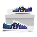 Nine Chakras Aura Print White Low Top Sneakers
