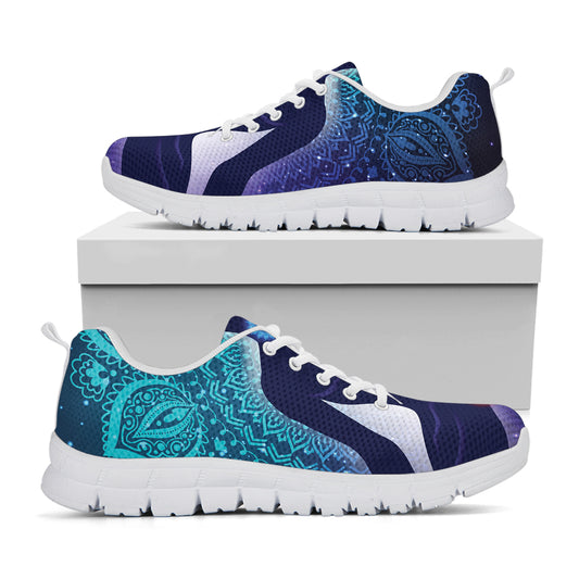 Nine Chakras Aura Print White Sneakers