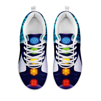 Nine Chakras Aura Print White Sneakers
