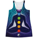 Nine Chakras Aura Print Women's Racerback Tank Top
