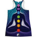 Nine Chakras Aura Print Women's Racerback Tank Top