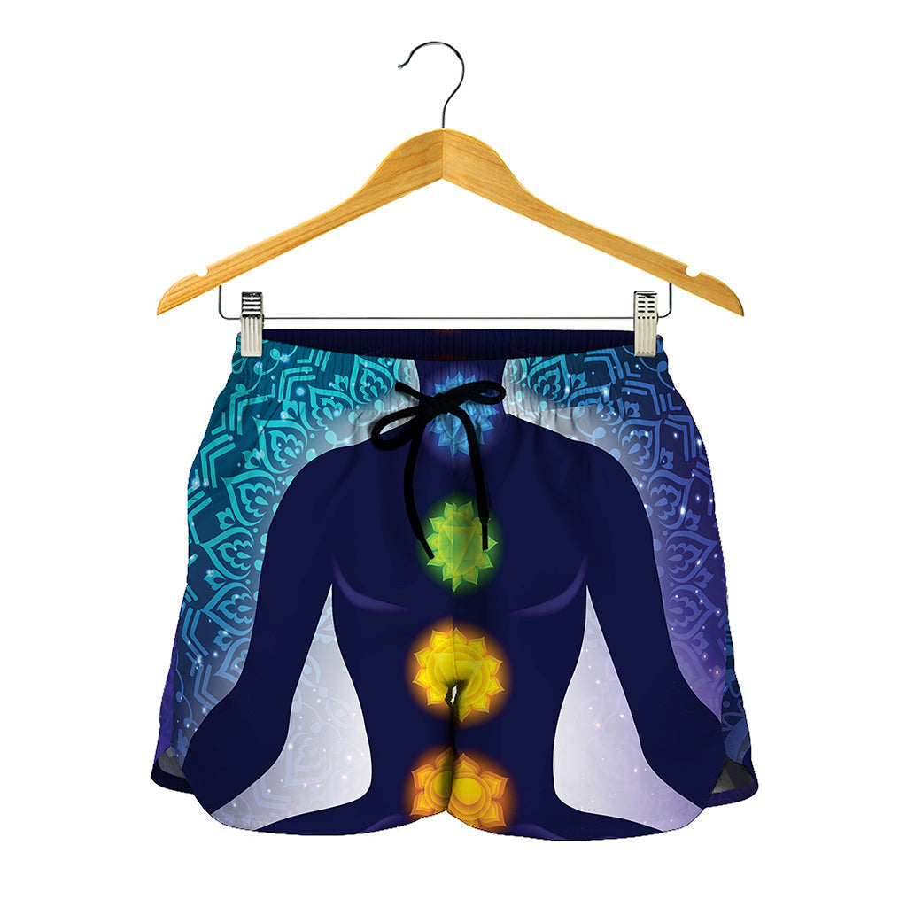 Nine Chakras Aura Print Women's Shorts
