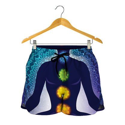 Nine Chakras Aura Print Women's Shorts