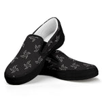Ninja Shuriken Pattern Print Black Slip On Shoes