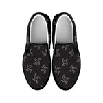 Ninja Shuriken Pattern Print Black Slip On Shoes