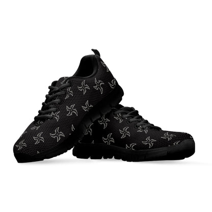 Ninja Shuriken Pattern Print Black Sneakers