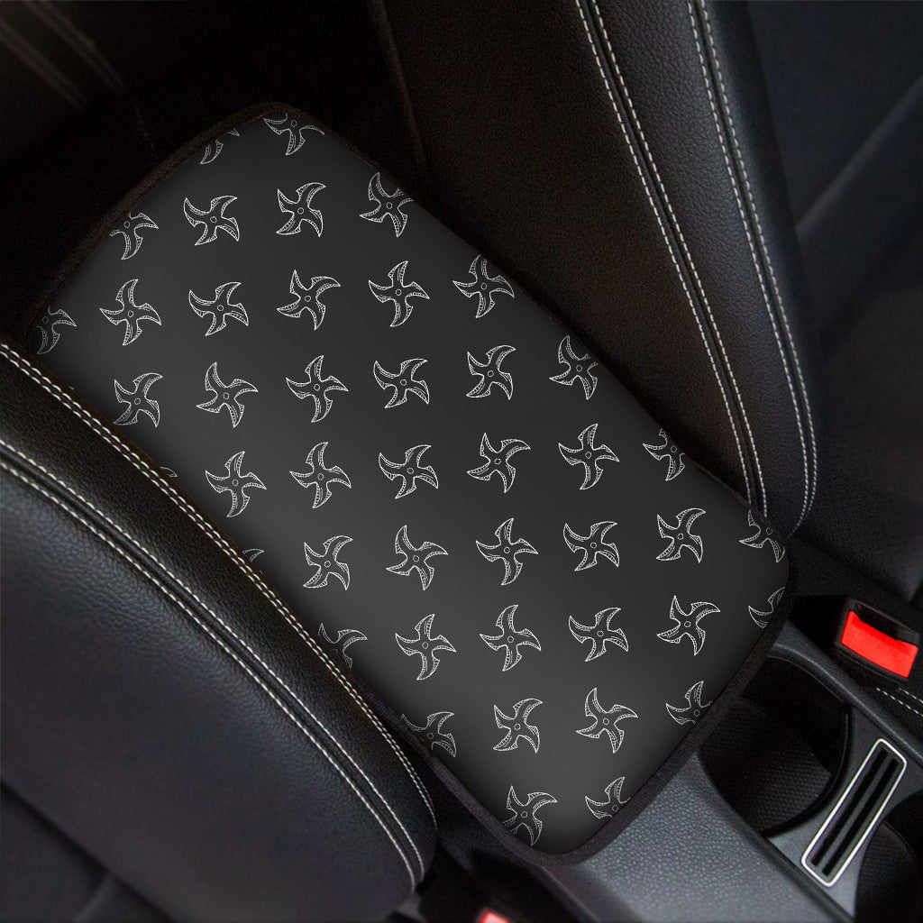 Ninja Shuriken Pattern Print Car Center Console Cover