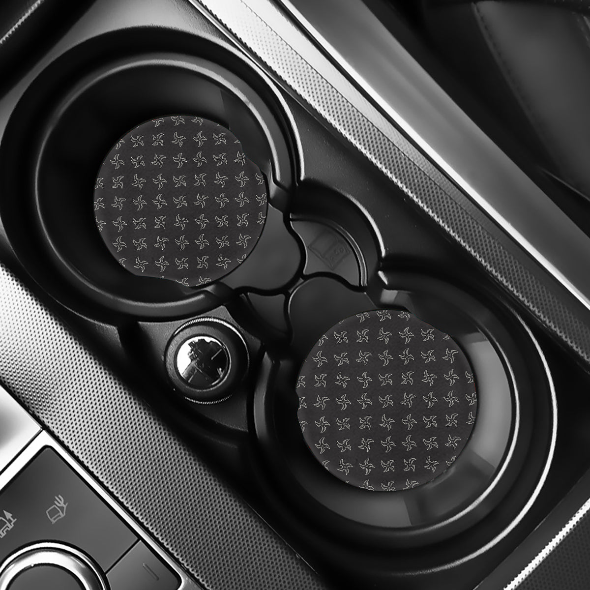 Ninja Shuriken Pattern Print Car Coasters