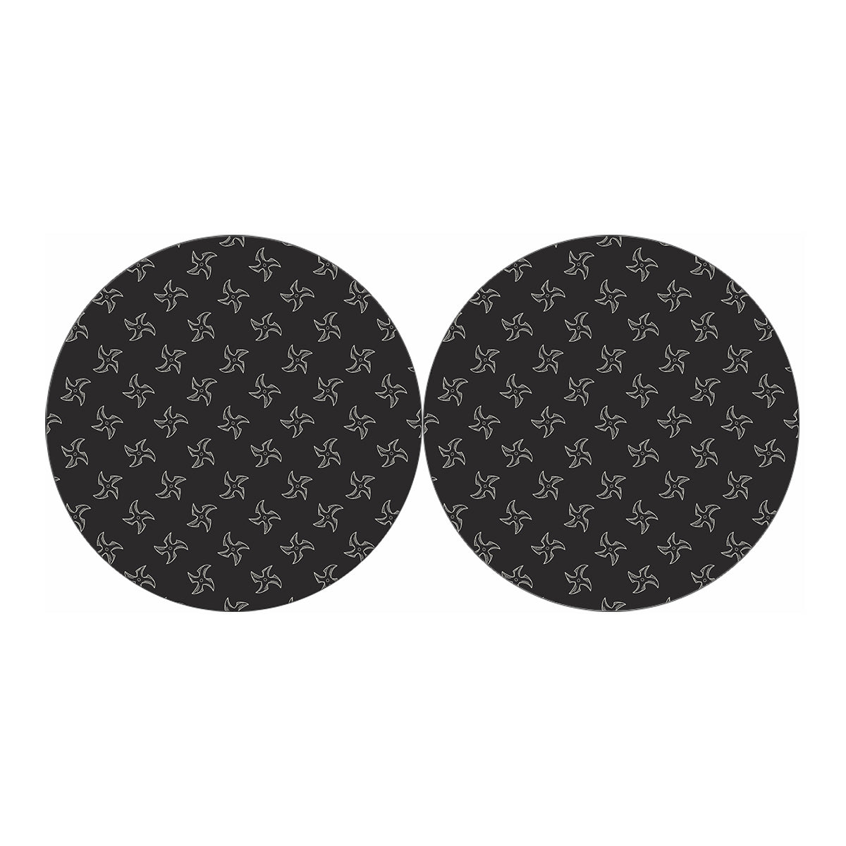 Ninja Shuriken Pattern Print Car Coasters