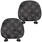 Ninja Shuriken Pattern Print Car Headrest Covers