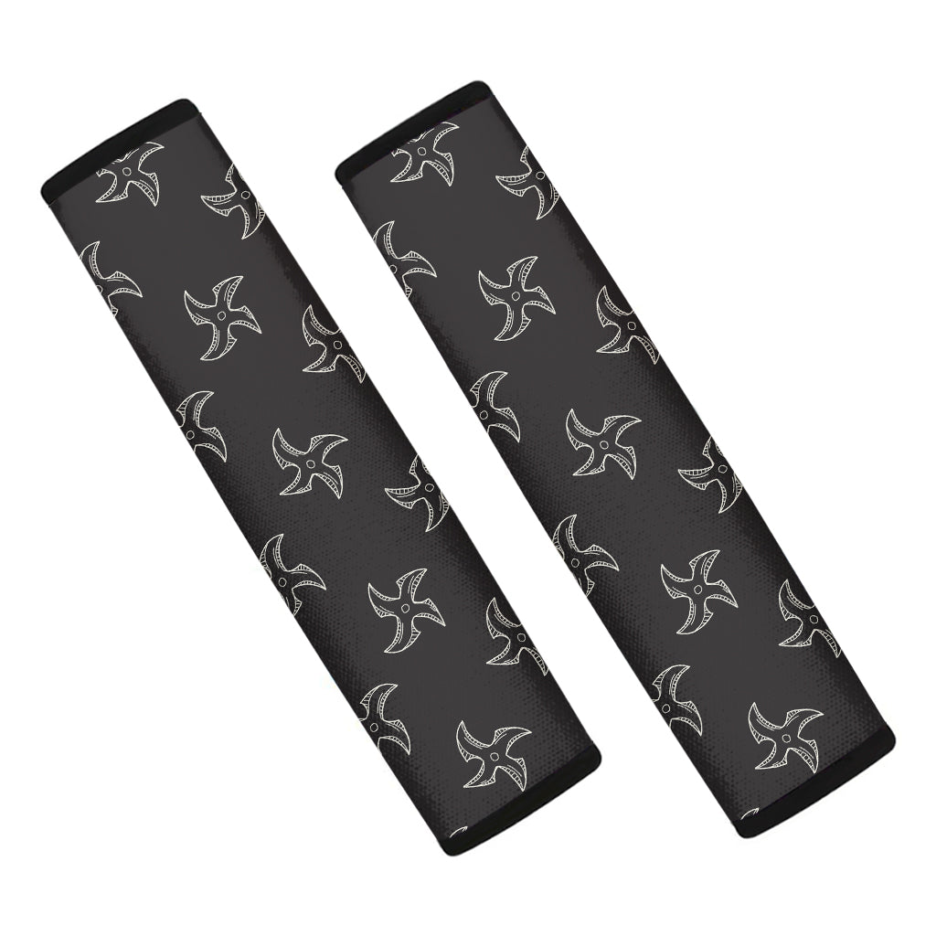 Ninja Shuriken Pattern Print Car Seat Belt Covers