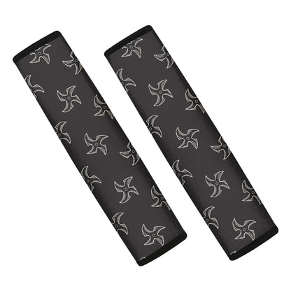 Ninja Shuriken Pattern Print Car Seat Belt Covers