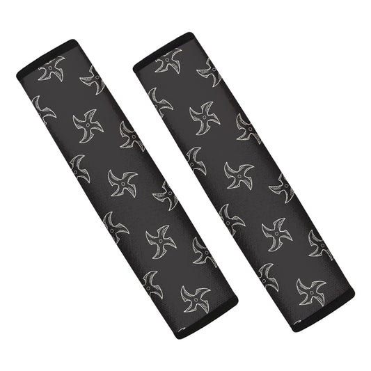Ninja Shuriken Pattern Print Car Seat Belt Covers