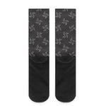 Ninja Shuriken Pattern Print Crew Socks