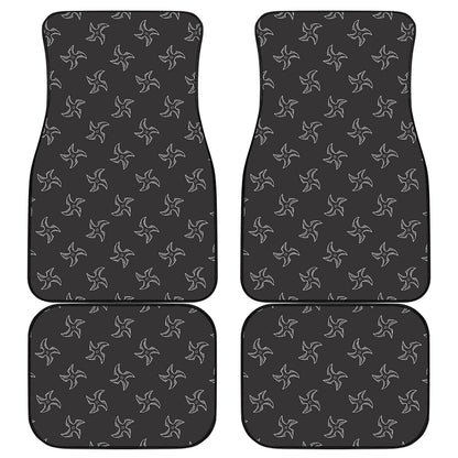 Ninja Shuriken Pattern Print Front and Back Car Floor Mats