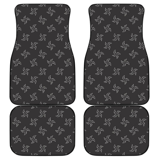 Ninja Shuriken Pattern Print Front and Back Car Floor Mats