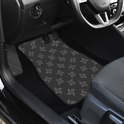 Ninja Shuriken Pattern Print Front and Back Car Floor Mats