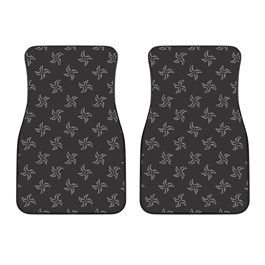 Ninja Shuriken Pattern Print Front Car Floor Mats