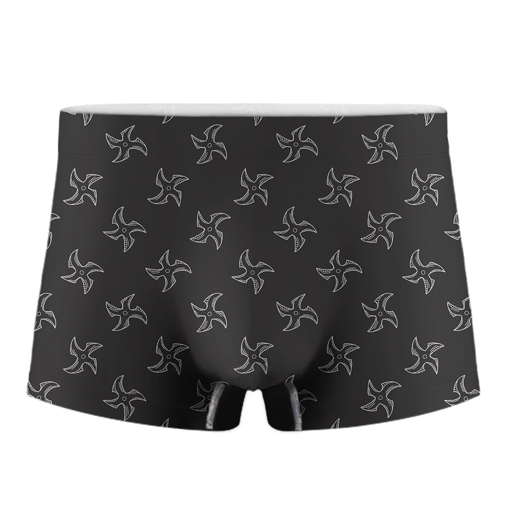 Ninja Shuriken Pattern Print Men's Boxer Briefs