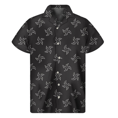 Ninja Shuriken Pattern Print Men's Short Sleeve Shirt