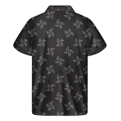 Ninja Shuriken Pattern Print Men's Short Sleeve Shirt