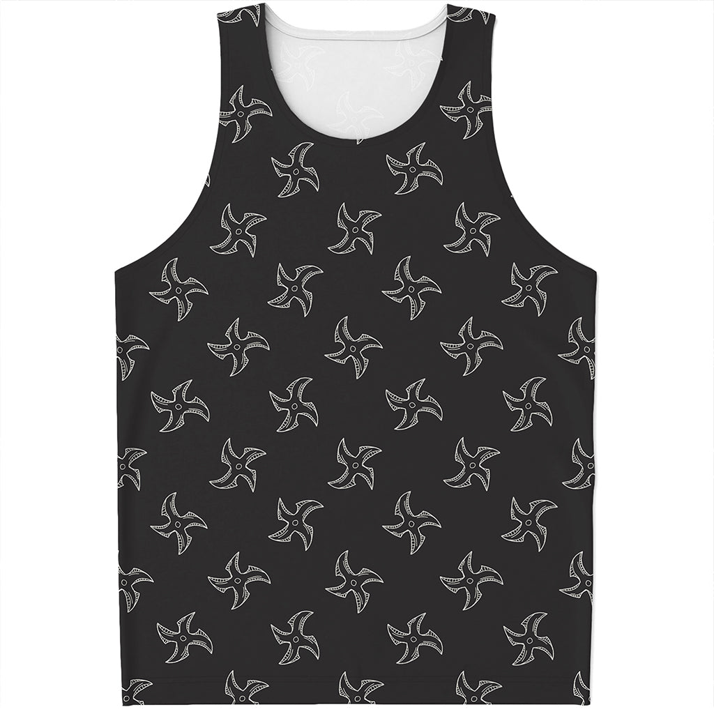 Ninja Shuriken Pattern Print Men's Tank Top