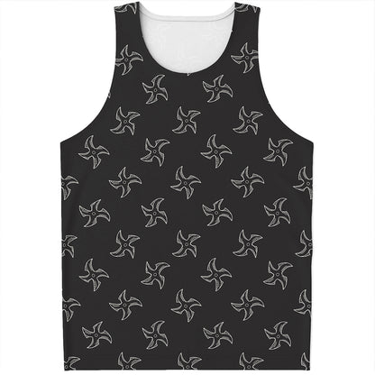 Ninja Shuriken Pattern Print Men's Tank Top