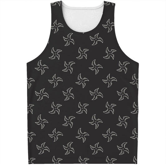 Ninja Shuriken Pattern Print Men's Tank Top