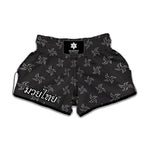 Ninja Shuriken Pattern Print Muay Thai Boxing Shorts