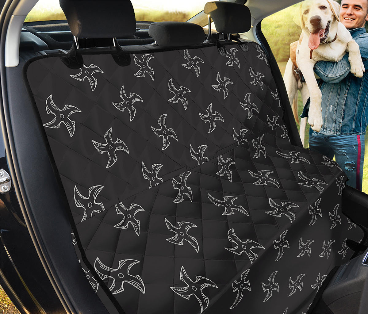 Ninja Shuriken Pattern Print Pet Car Back Seat Cover
