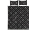 Ninja Shuriken Pattern Print Quilt Bed Set