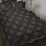 Ninja Shuriken Pattern Print Quilt Bed Set