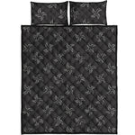 Ninja Shuriken Pattern Print Quilt Bed Set