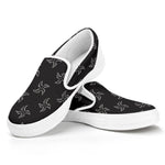 Ninja Shuriken Pattern Print White Slip On Shoes