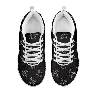 Ninja Shuriken Pattern Print White Sneakers