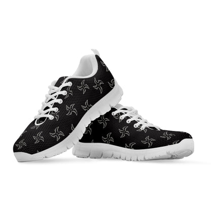 Ninja Shuriken Pattern Print White Sneakers