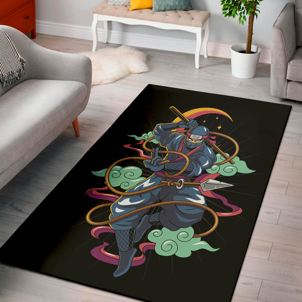 Ninja Warrior Print Area Rug