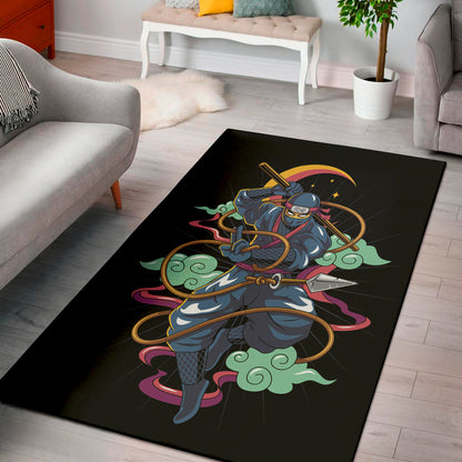 Ninja Warrior Print Area Rug