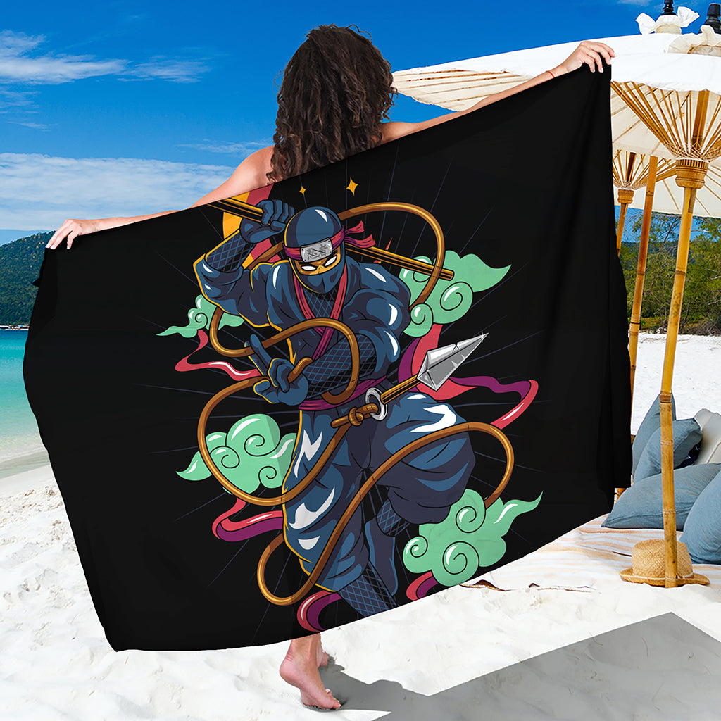 Ninja Warrior Print Beach Sarong Wrap