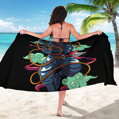 Ninja Warrior Print Beach Sarong Wrap